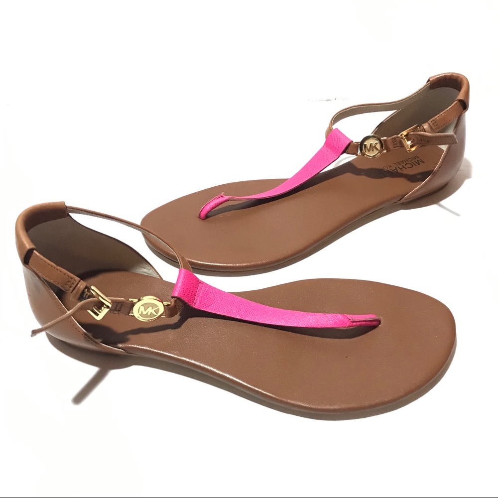 Women’s Michael Kors Brown Hot Pink Sandals